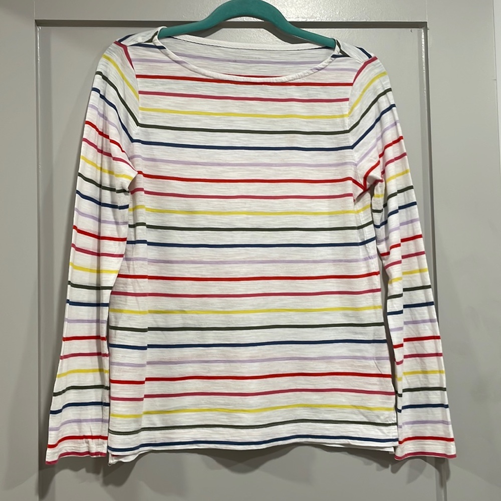 Banana Republic Cotton Long Sleeve T Shirt - Multi-Color Stripes